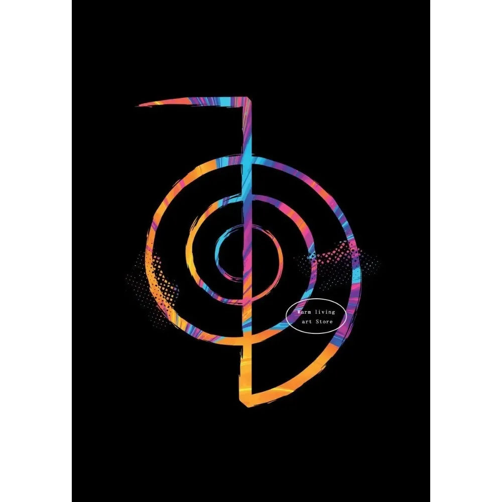 012 - Reiki Principles & Symbols Lotus Canvas Print Wall Art
