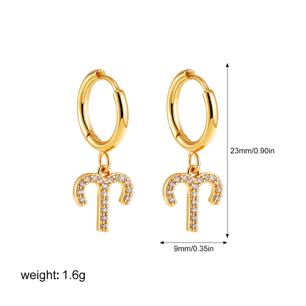 011 - Exquisite Zodiac Sign Drop Earrings