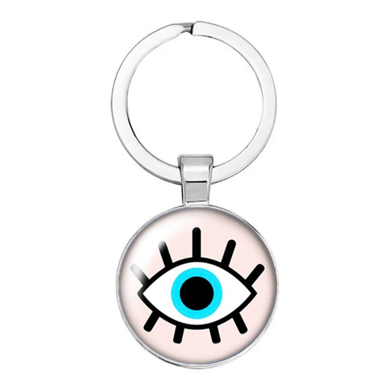 014 - Glass Turkish Evil Eye Keychain