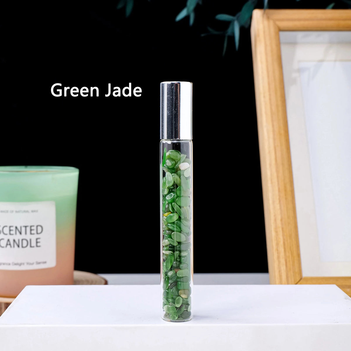 Natural crystal crushed stone perfume and essential oil bottle