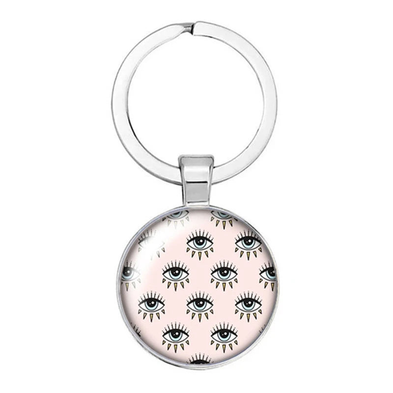 014 - Glass Turkish Evil Eye Keychain
