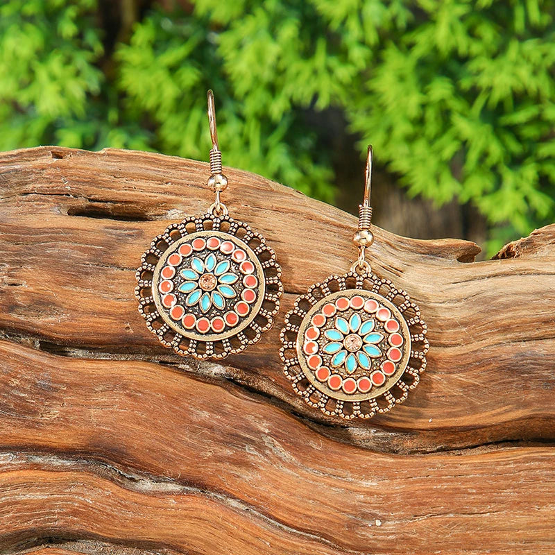 011 - Bohemian Bloom Water & Oil Drop Earrings