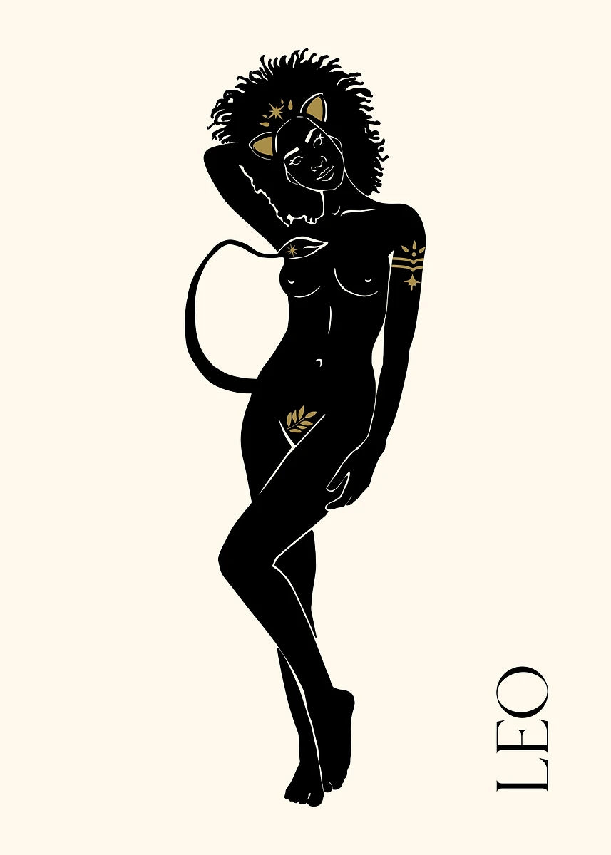 009 - Minimalist Vintage Lady Zodiac Canvas Print Wall Art