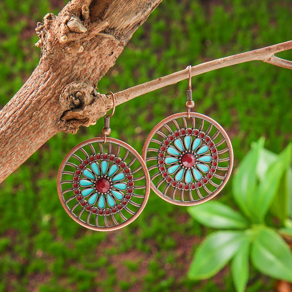 011 - Bohemian Water & Oil Drop Dangle Earrings