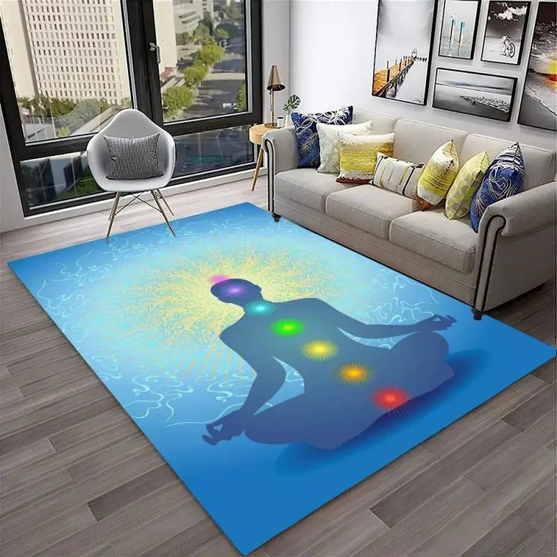 012 - 7 Chakras Yoga Meditation Non-Slip Area Mat