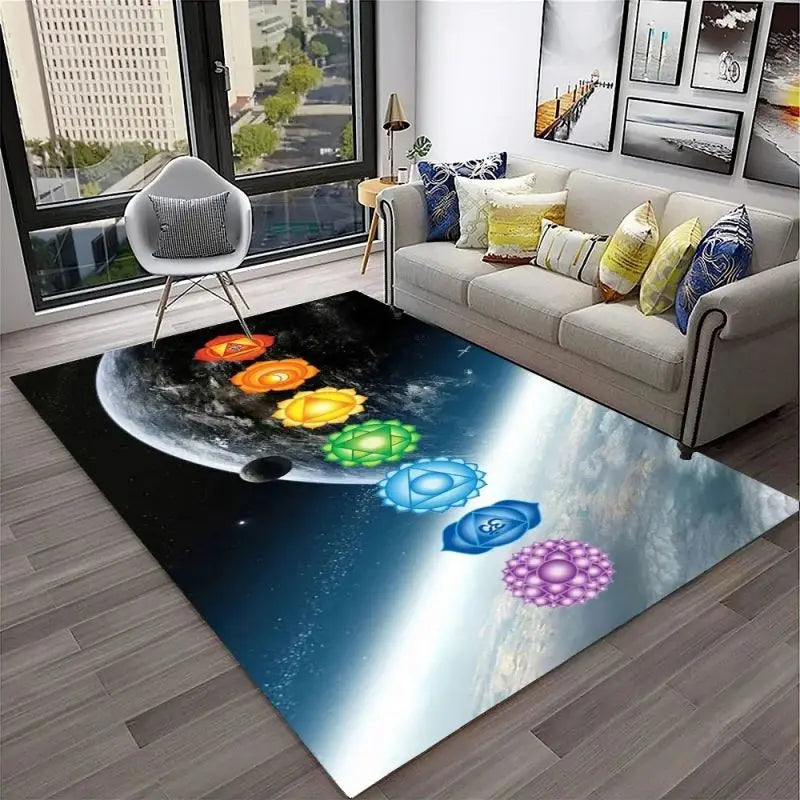 012 - 7 Chakras Yoga Meditation Non-Slip Area Mat