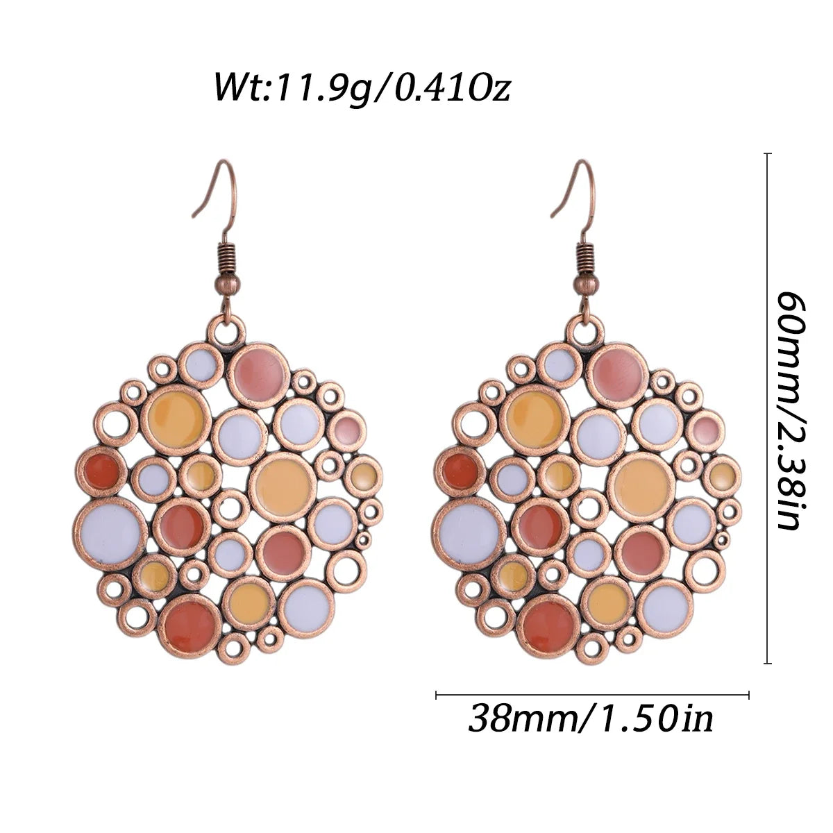 011 - Vintage Bohemian Flowers Water & Oil Drop Earrings