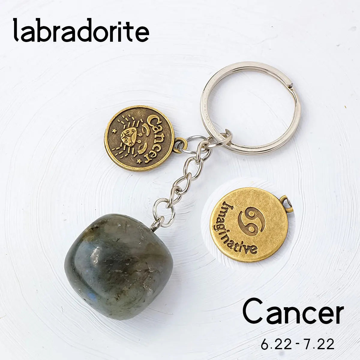 014 - Natural Crystal Zodiac Keychain
