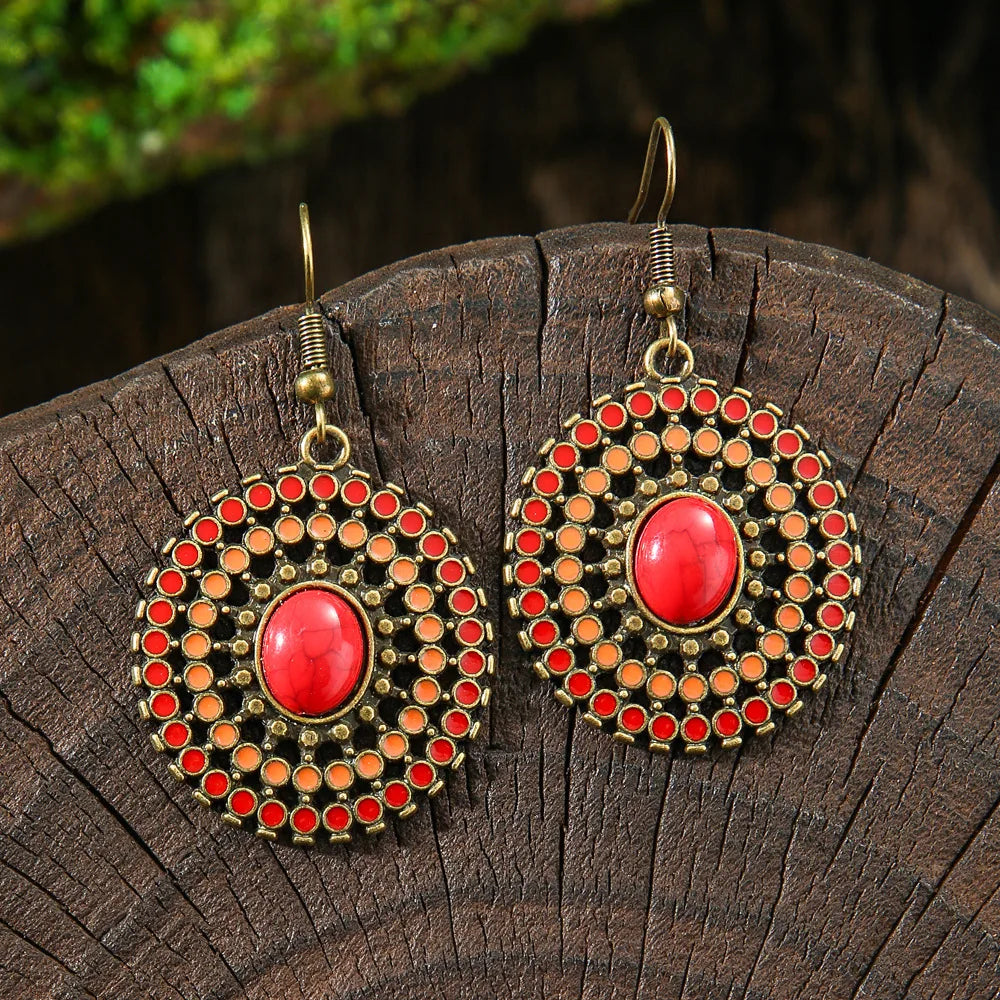 011 - Bohemian Water & Oil Drop Dangle Earrings