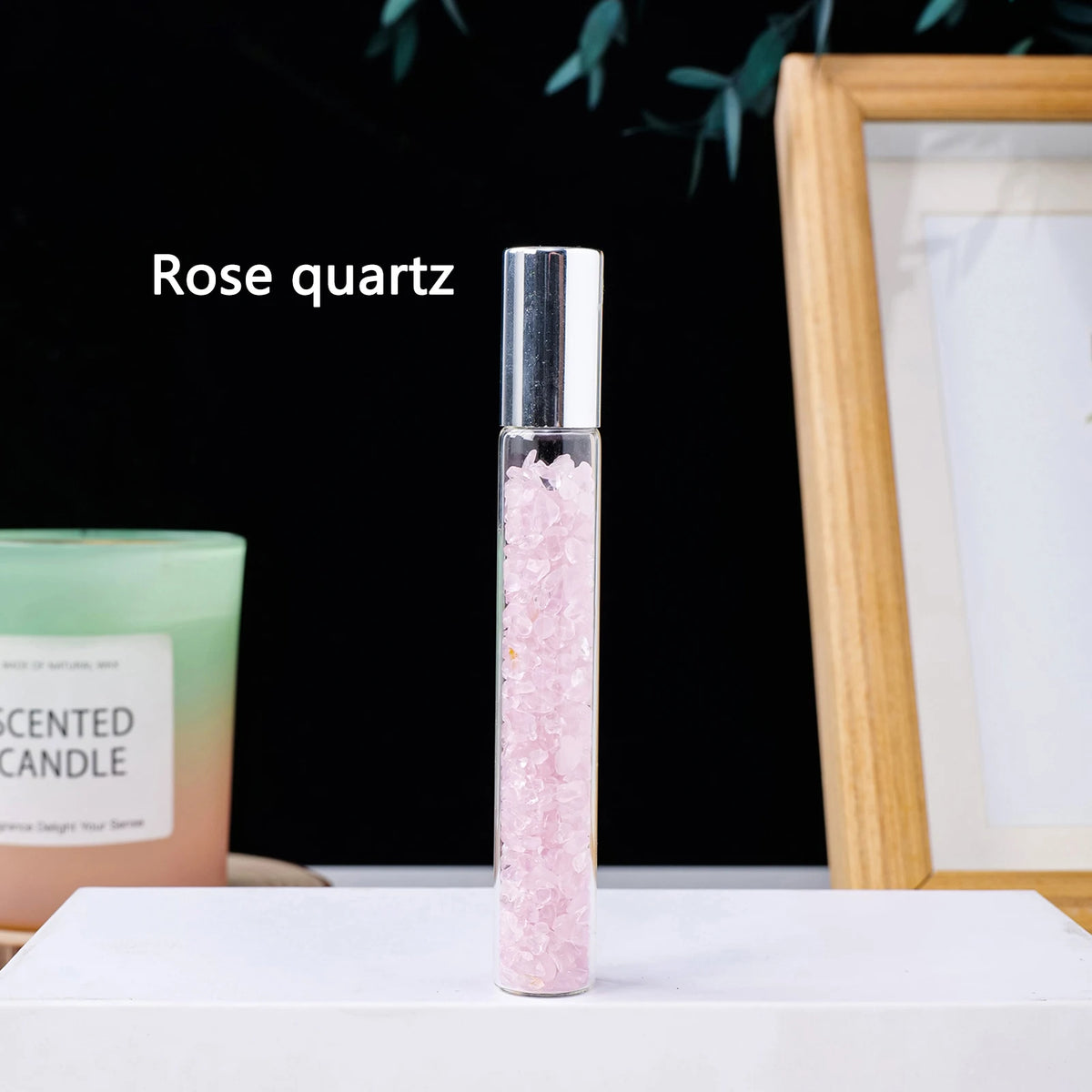 Natural crystal crushed stone perfume and essential oil bottle