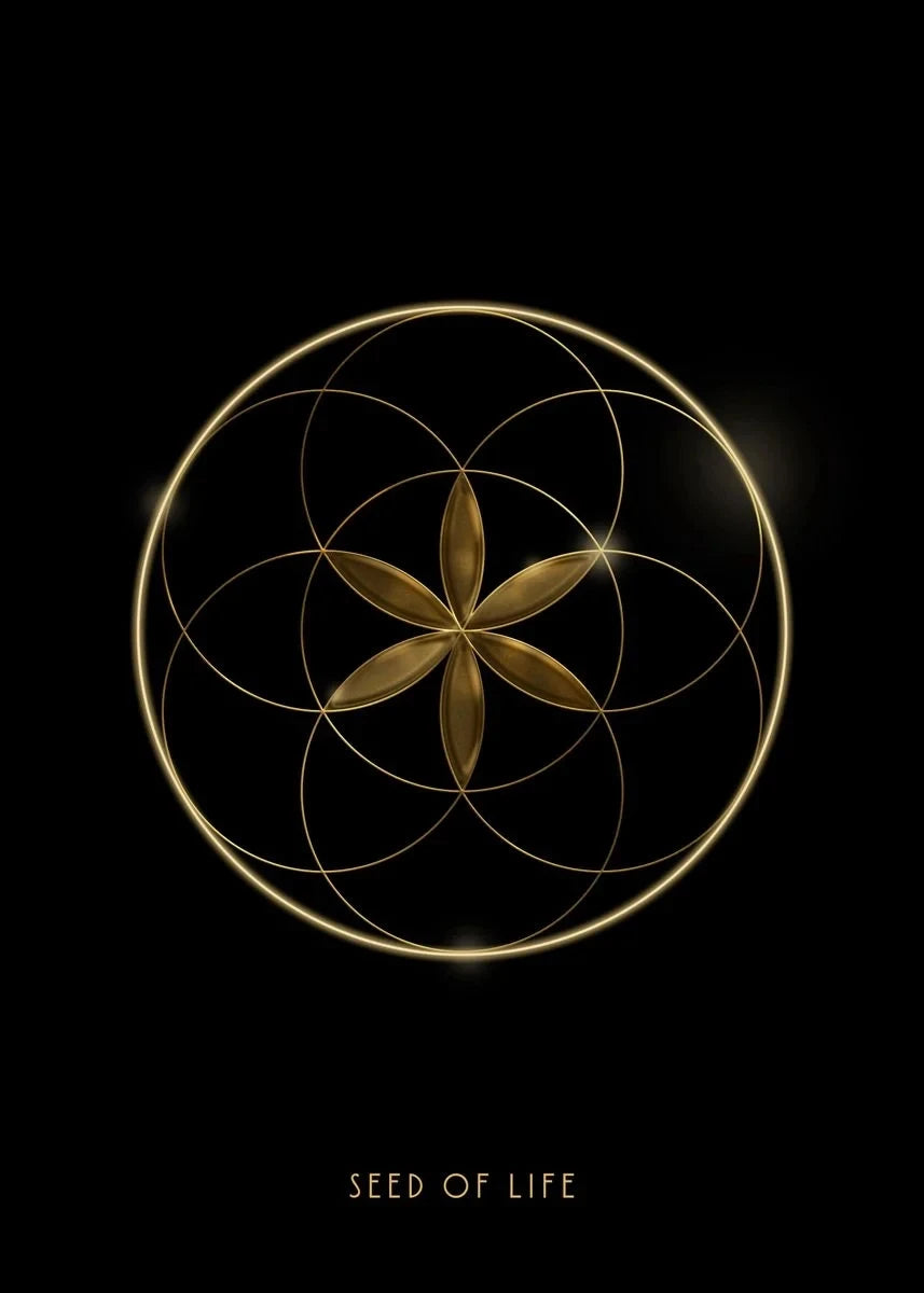 009 - Golden Geometry Canvas Print Wall Art