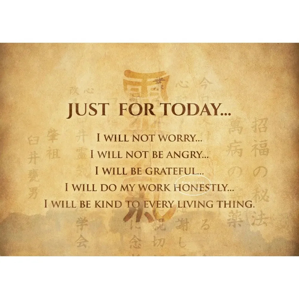 009 - Reiki Principles & Symbols Yoga Canvas Print Wall Art