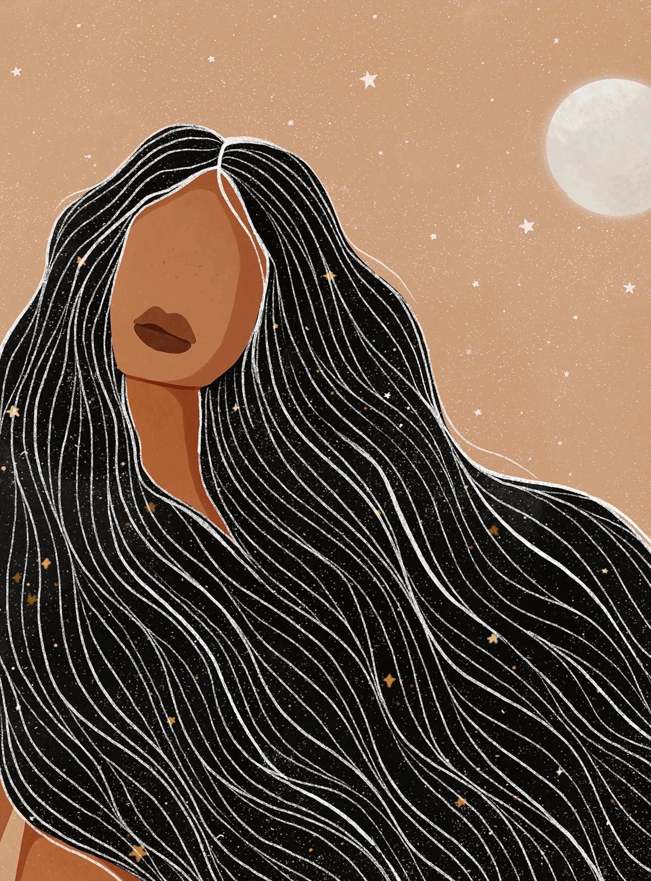 009 - Mystic Moon Goddess Canvas Print Wall Art