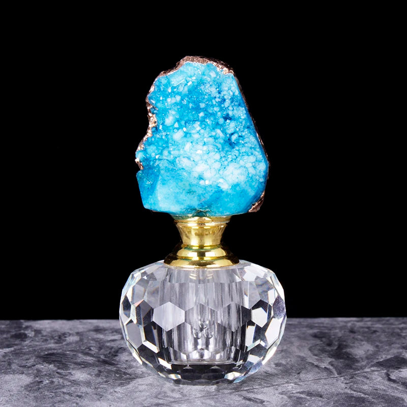 003 - Botella Decorativa de Piedra Ágata Natural para Aceite Esencial 
