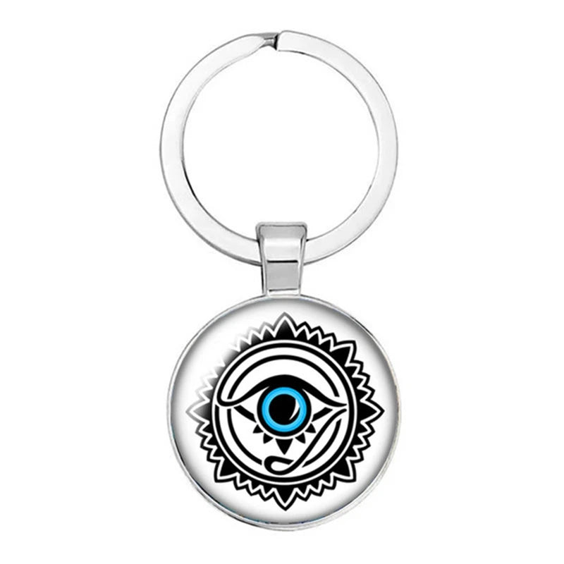 014 - Glass Turkish Evil Eye Keychain