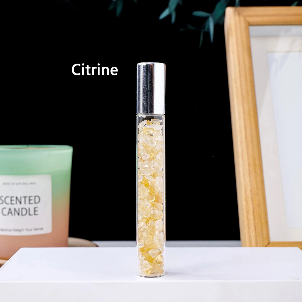 Natural crystal crushed stone perfume and essential oil bottle