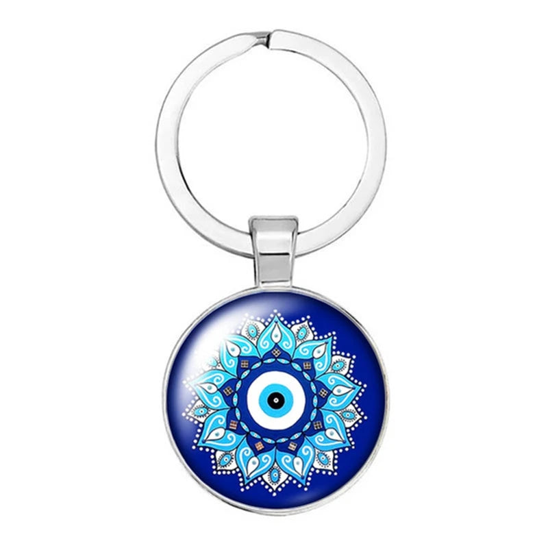 014 - Glass Turkish Evil Eye Keychain