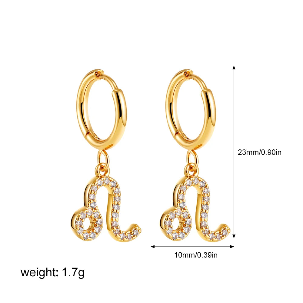 011 - Exquisite Zodiac Sign Drop Earrings