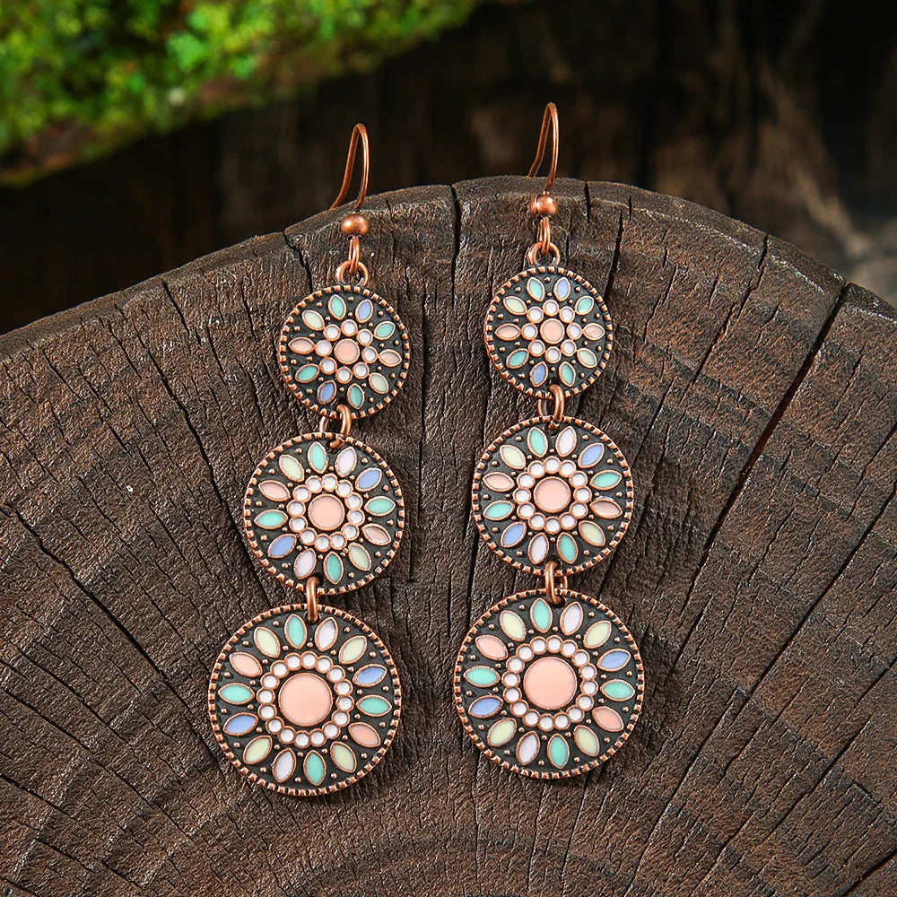011 - Bohemian Water & Oil Drop Dangle Earrings