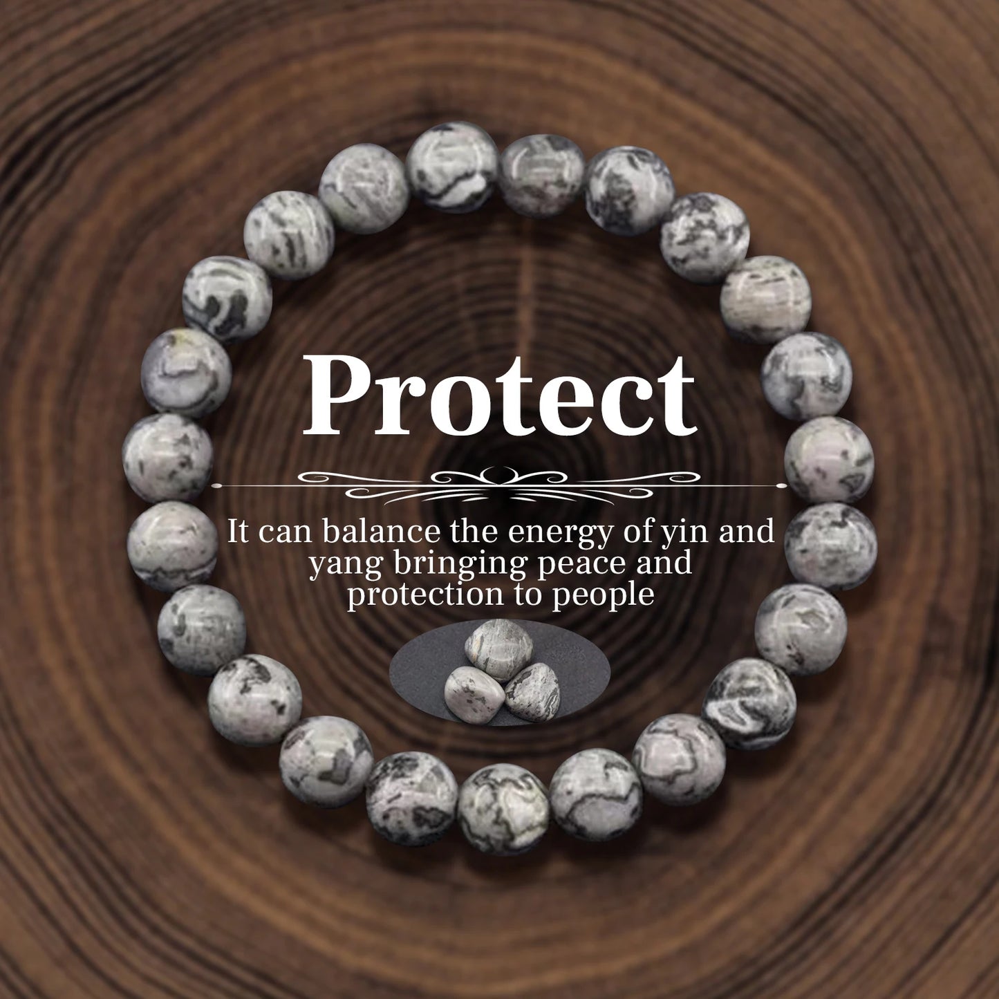 011 - Personalized Natural Stone Beads Energy Bracelet