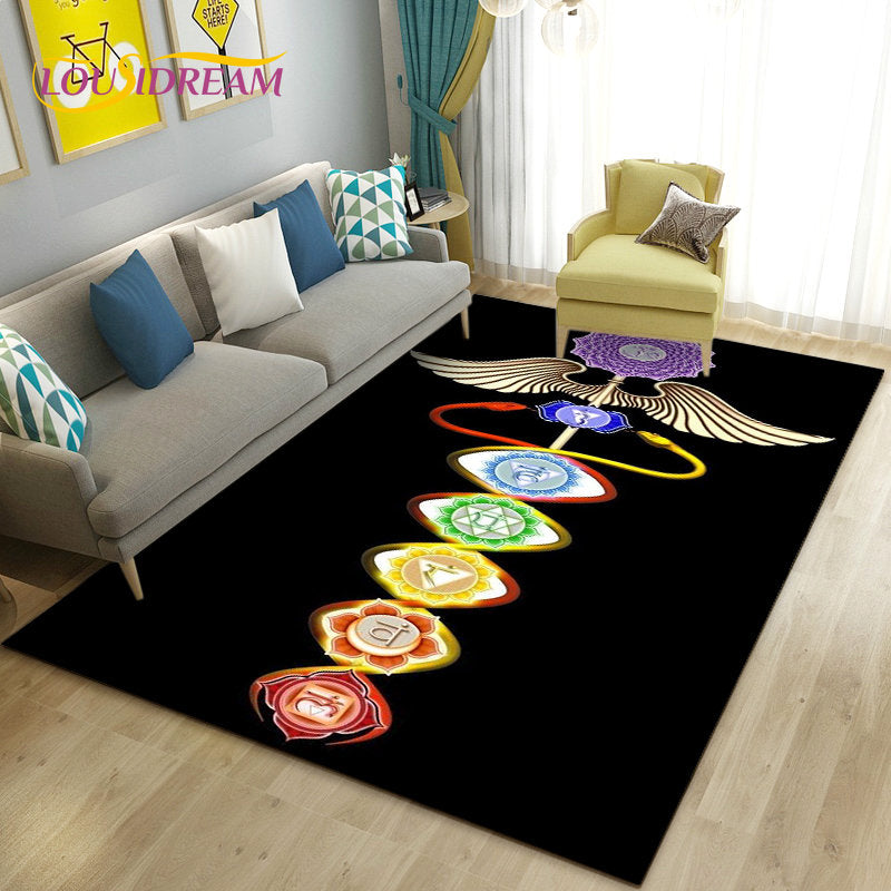 012 - 7 Chakras Yoga Meditation Non-Slip Area Mat