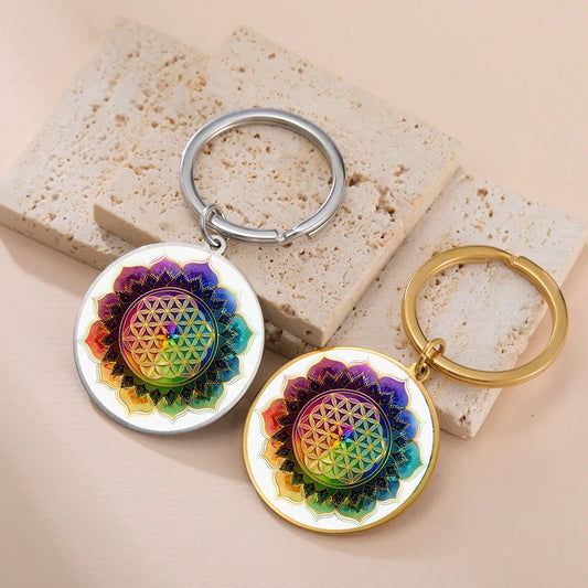014 - Flower of Life Sacred Geometry Keychain