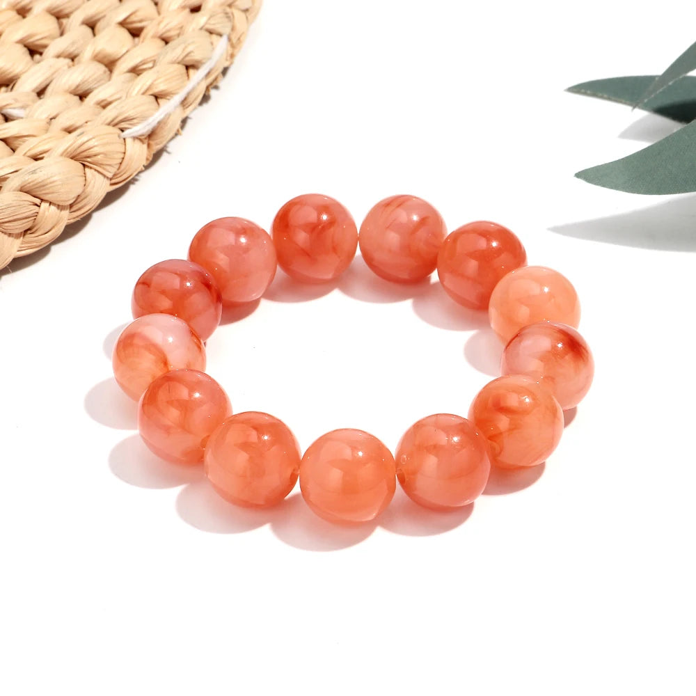 011 - Marbled Acrylic Beaded Strand Bracelet