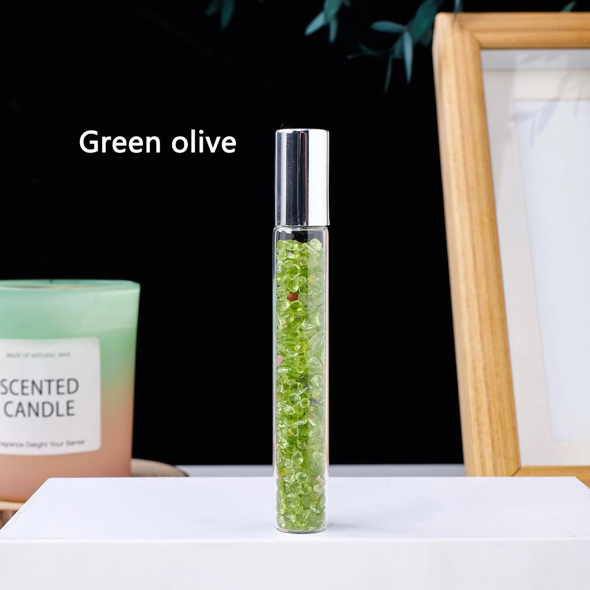 Natural crystal crushed stone perfume and essential oil bottle