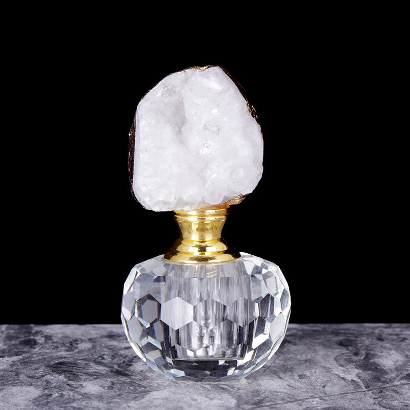 003 - Botella Decorativa de Piedra Ágata Natural para Aceite Esencial 