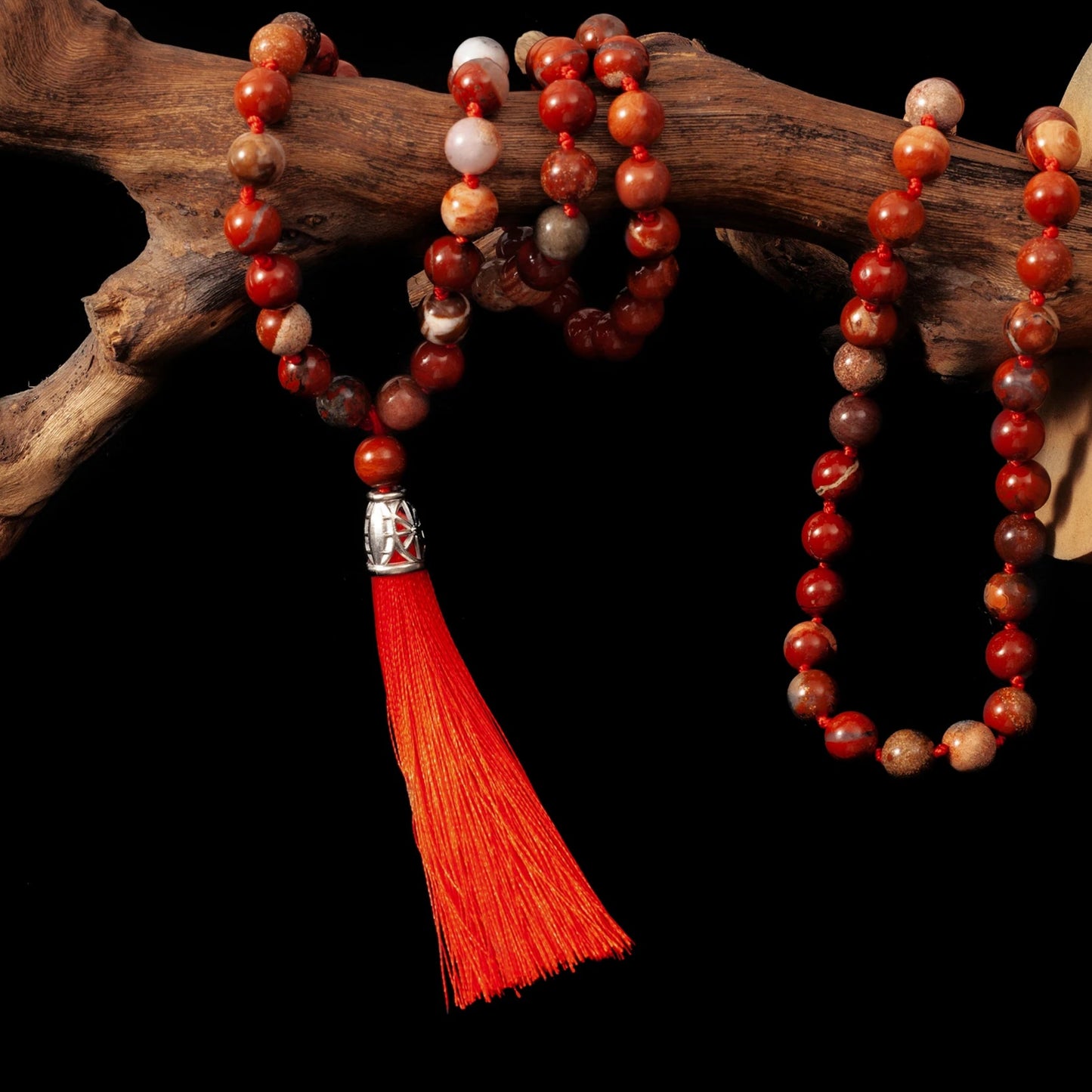 012 - Red Jasper Stone 108 Japa Mala Beads for Meditation