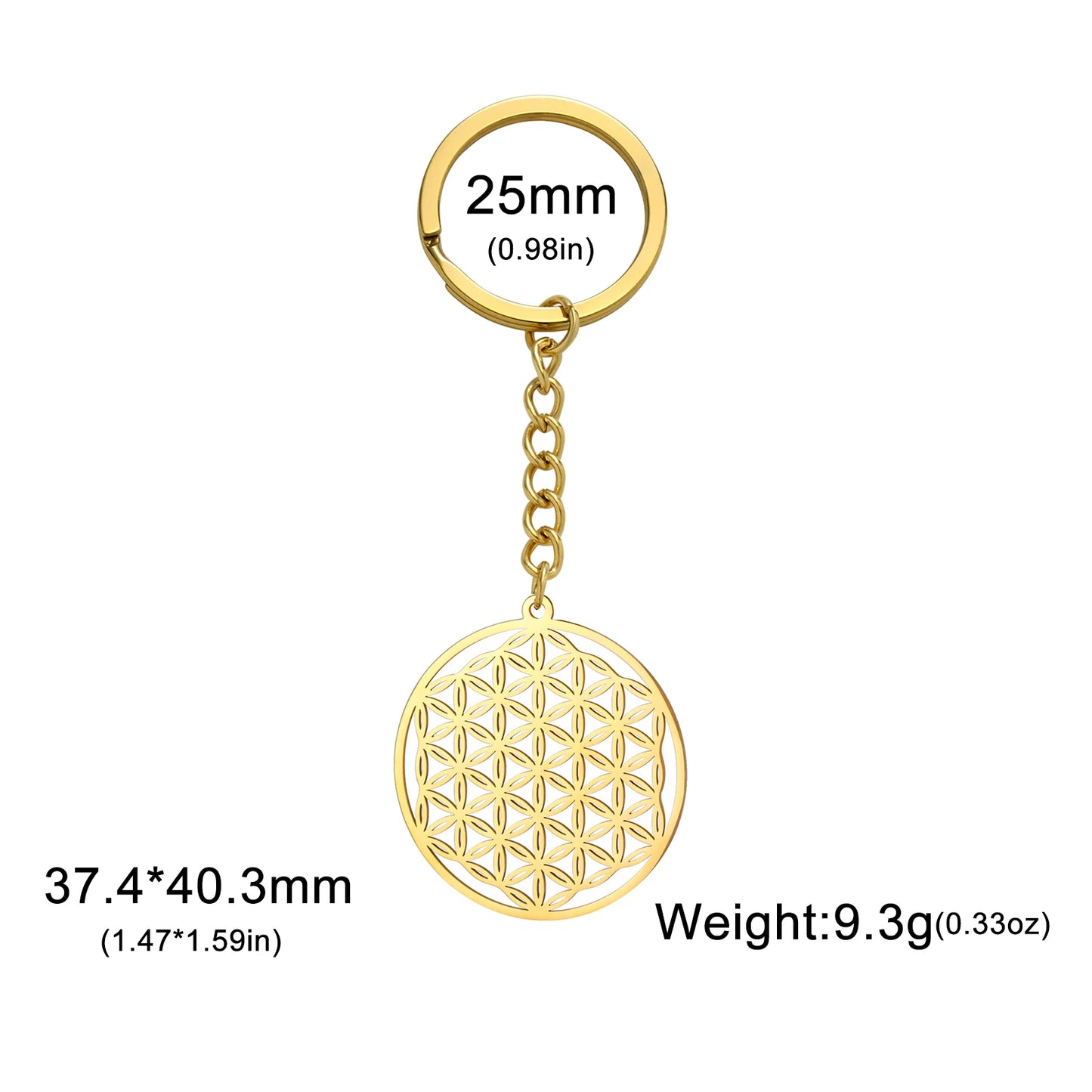 014 - Vintage Flower of Life Keychain