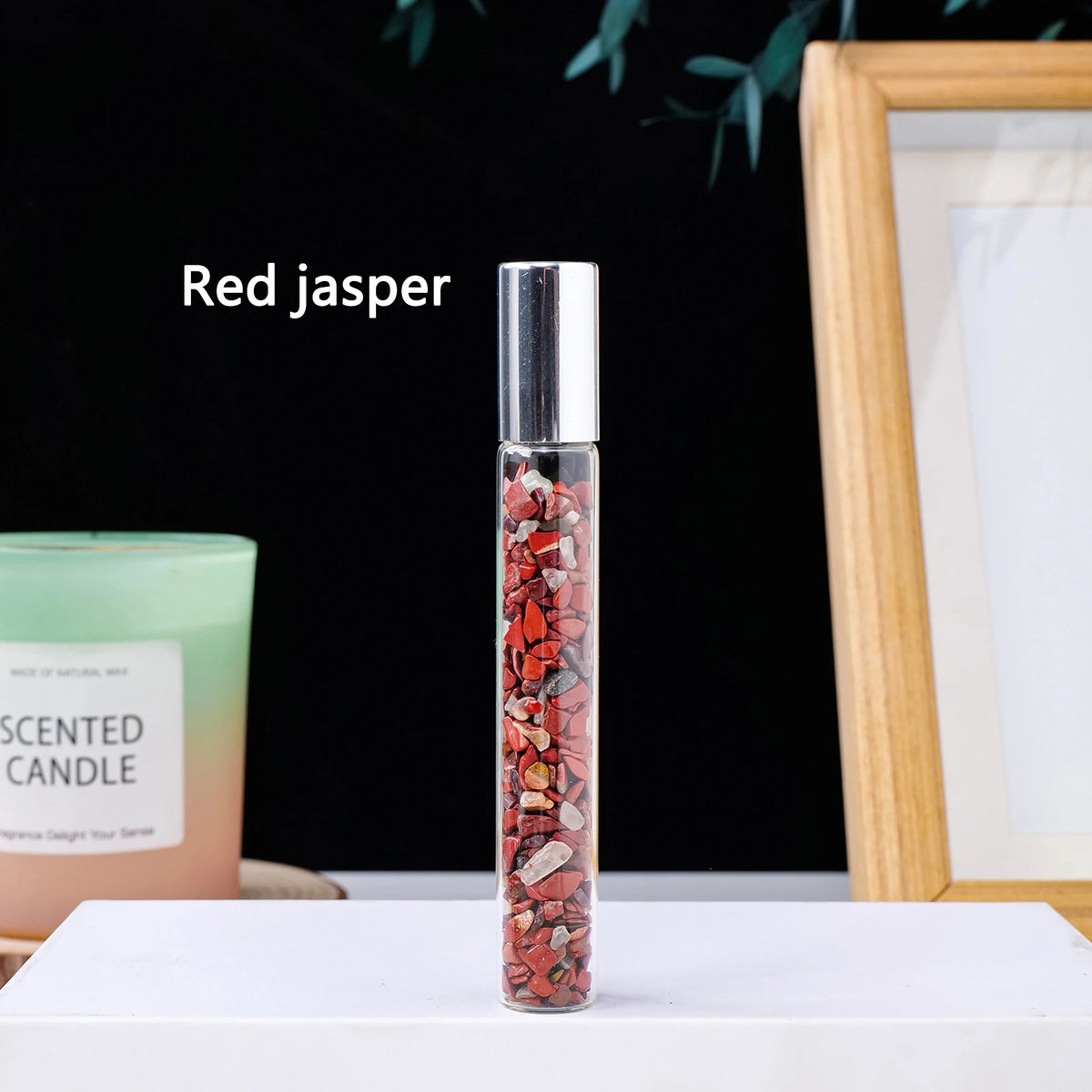 Natural crystal crushed stone perfume and essential oil bottle