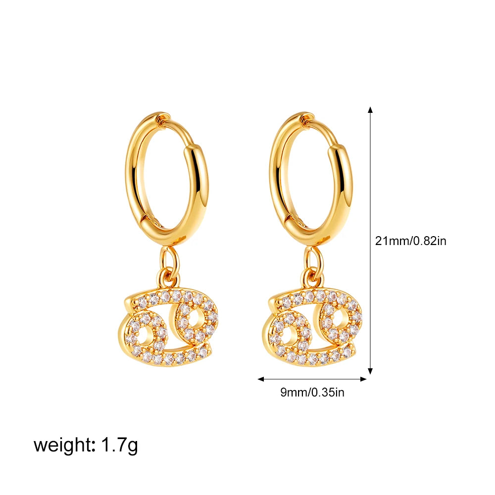 011 - Exquisite Zodiac Sign Drop Earrings