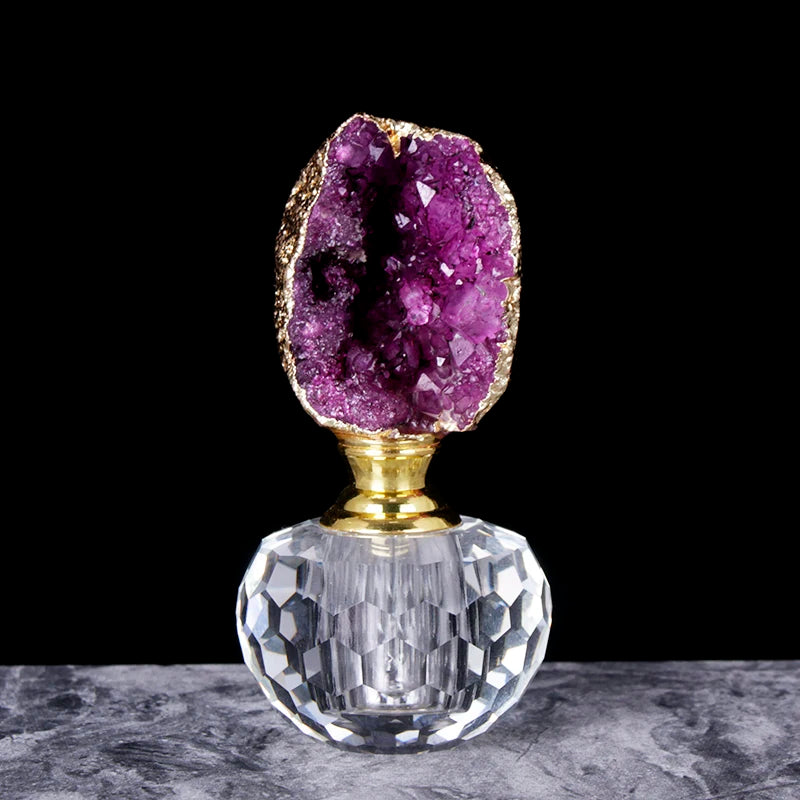 003 - Botella Decorativa de Piedra Ágata Natural para Aceite Esencial 