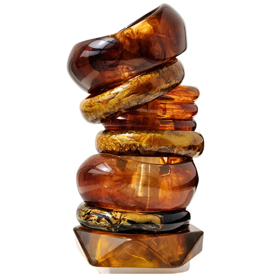 011 - Retro Browns Stackable Bangle Bracelet