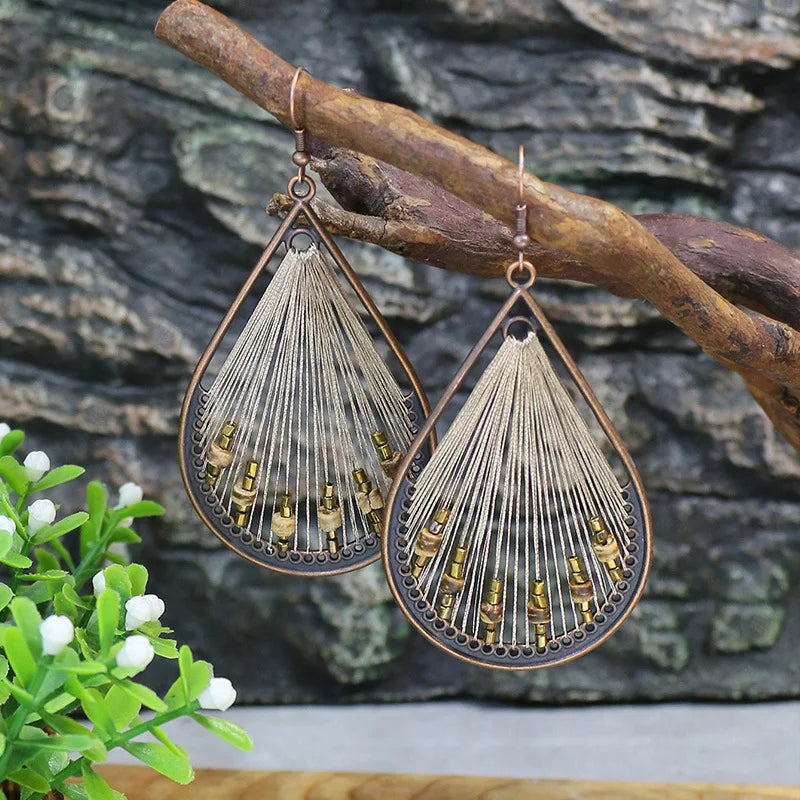 011 - Retro Bohemian Dangle Charm Earrings