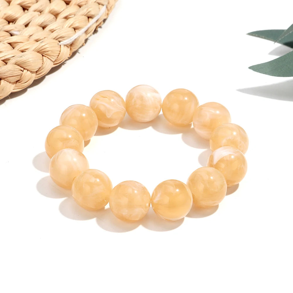 011 - Marbled Acrylic Beaded Strand Bracelet