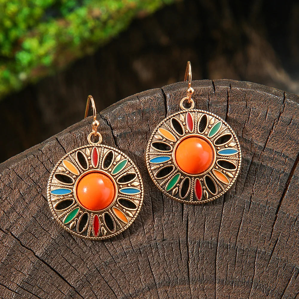 011 - Bohemian Water & Oil Drop Dangle Earrings