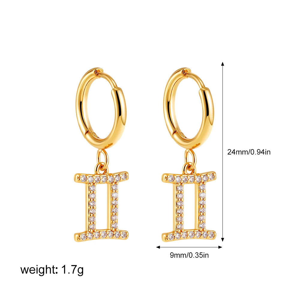 011 - Exquisite Zodiac Sign Drop Earrings