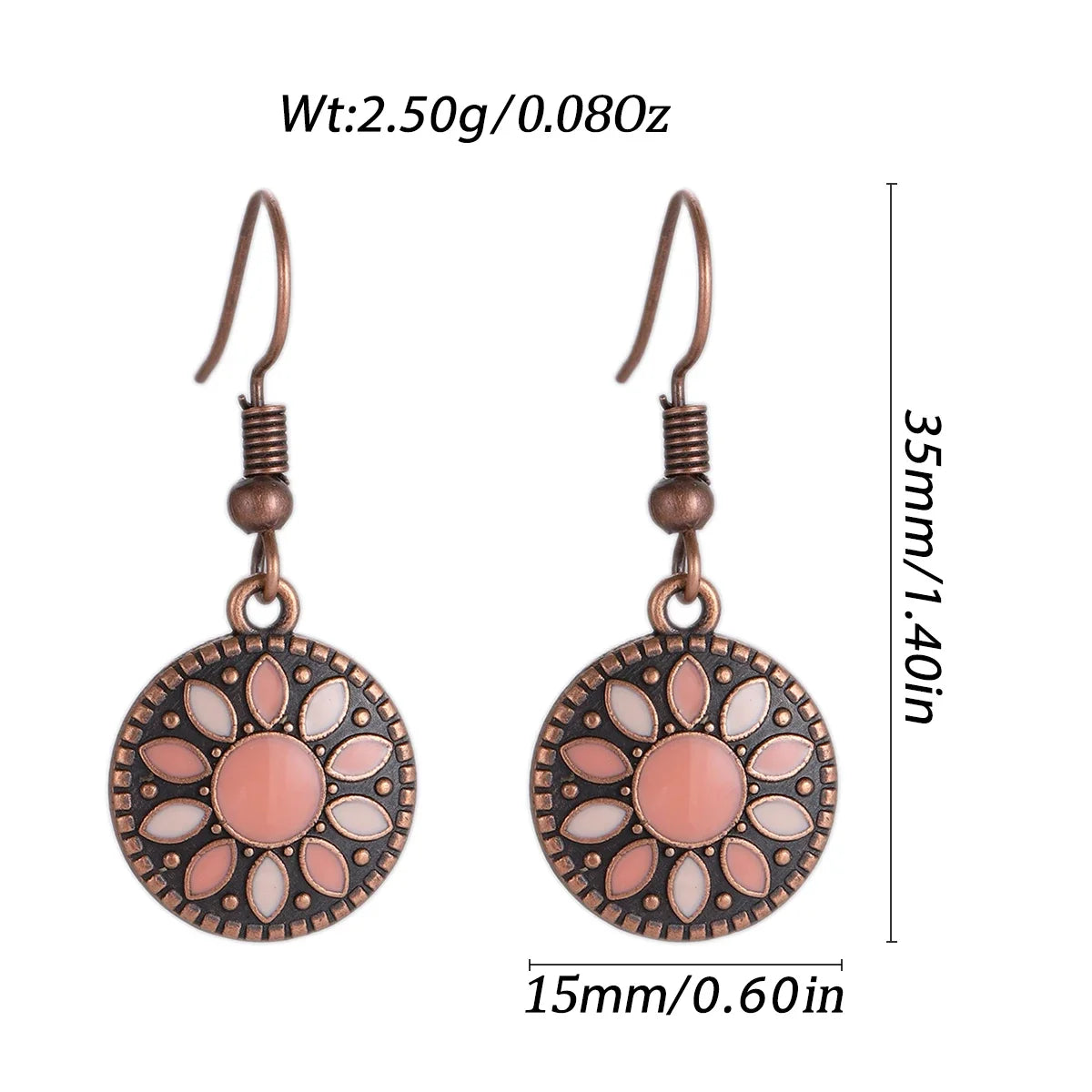 011 - Vintage Bohemian Flowers Water & Oil Drop Earrings