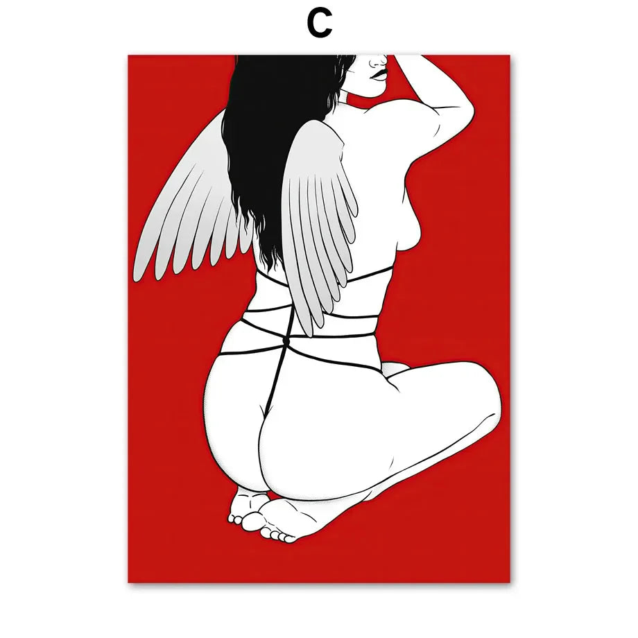 009 - Shibari She-Devil Canvas Print Wall Art