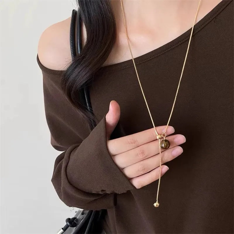 011 - Tiger's Eye Sun Multi-Layered Pendant Necklace