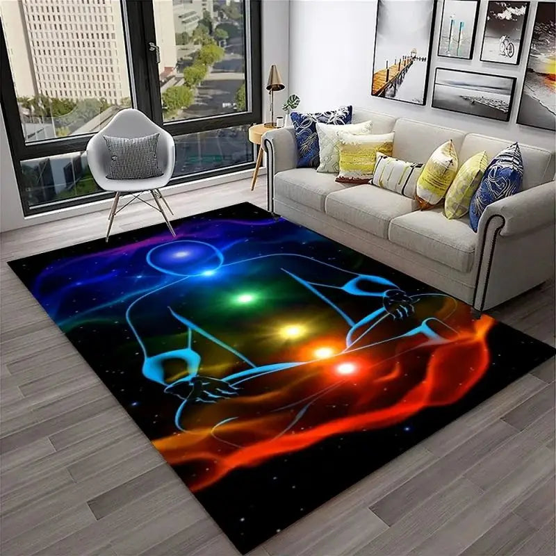 012 - 7 Chakras Yoga Meditation Non-Slip Area Mat
