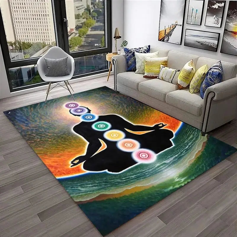 012 - 7 Chakras Yoga Meditation Non-Slip Area Mat
