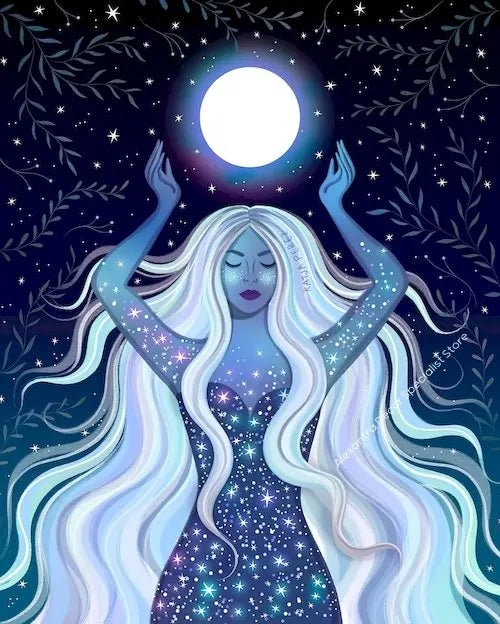 009 - Moon Witch Canvas Print Wall Art