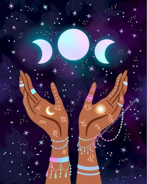 009 - Moon Witch Canvas Print Wall Art