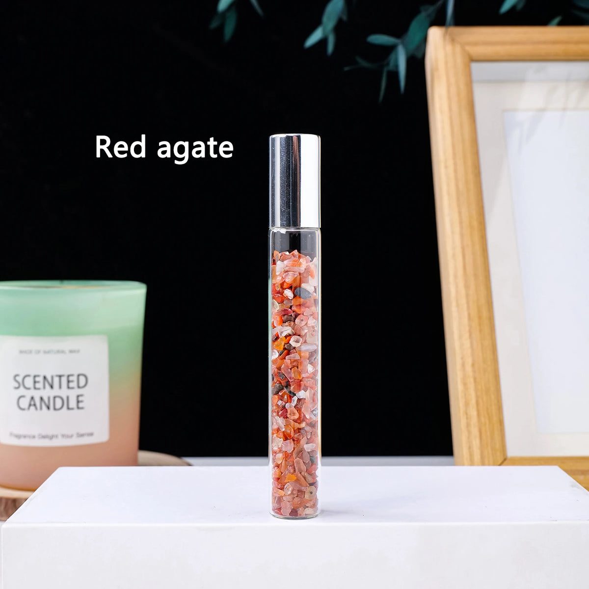 Natural crystal crushed stone perfume and essential oil bottle