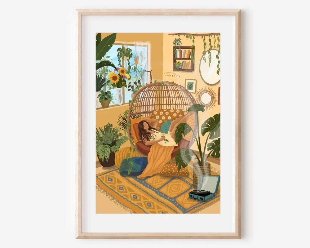 009 - Bohemian Moon Canvas Print Wall Art
