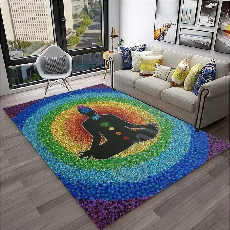 012 - 7 Chakras Yoga Meditation Non-Slip Area Mat