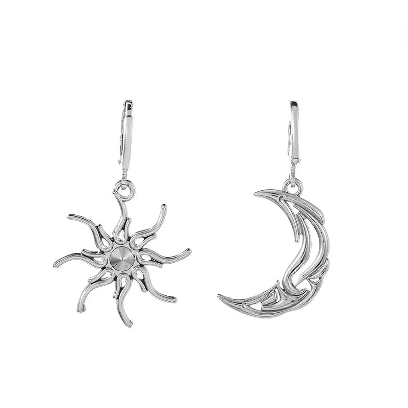 011 - Abstract Sun Moon and Star Drop Earrings